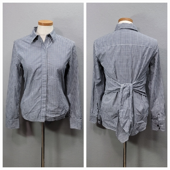 RAG & BONE WENDY GINGHAM TIE-FRONT SHIRT, SIZE S - Picture 3 of 8